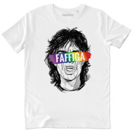 T-SHIRT UNISEX - FAFFIGA RAINBOW white
