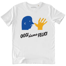 T-SHIRT - OGGI SIAMO FELICI bianco